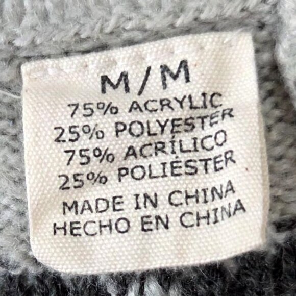 Weatherproof Vintage Gray Fair Isle Knit Sweater Med Crewneck Warm Womens - Picture 6 of 6